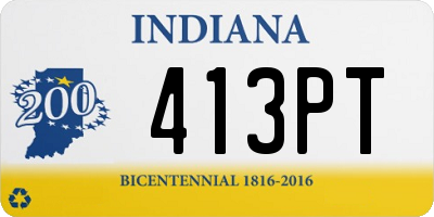 IN license plate 413PT