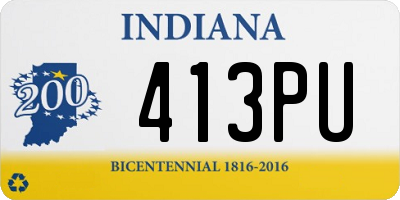 IN license plate 413PU