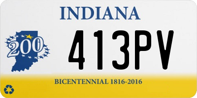 IN license plate 413PV