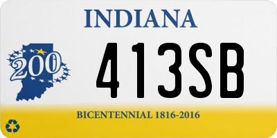 IN license plate 413SB