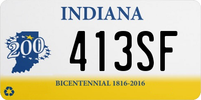 IN license plate 413SF