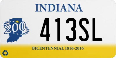 IN license plate 413SL