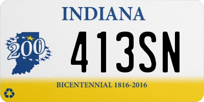 IN license plate 413SN