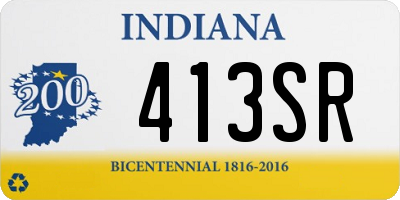 IN license plate 413SR