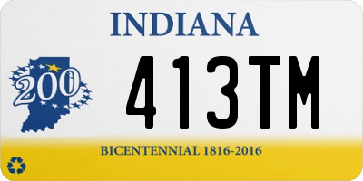 IN license plate 413TM