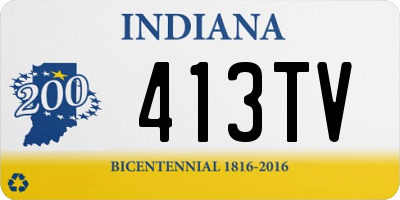 IN license plate 413TV