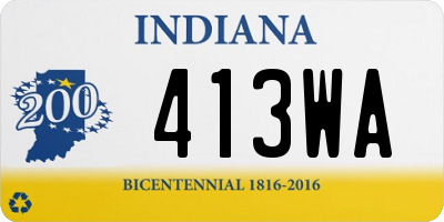 IN license plate 413WA