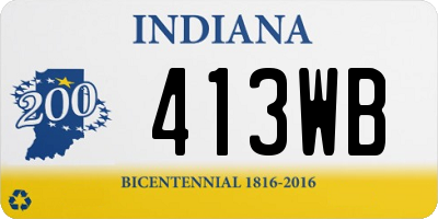 IN license plate 413WB