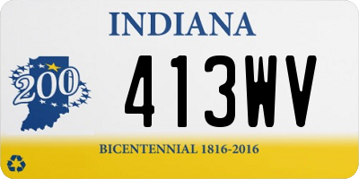 IN license plate 413WV