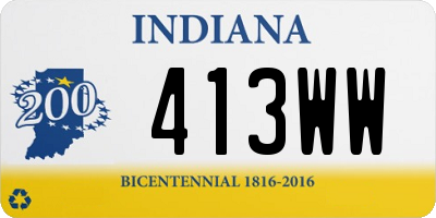 IN license plate 413WW