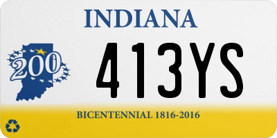 IN license plate 413YS