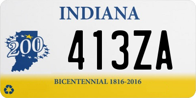 IN license plate 413ZA