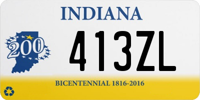 IN license plate 413ZL