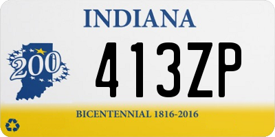 IN license plate 413ZP