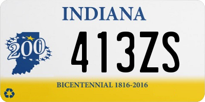 IN license plate 413ZS