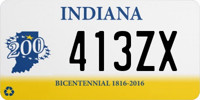 IN license plate 413ZX