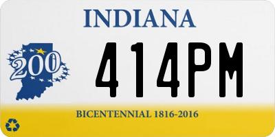 IN license plate 414PM