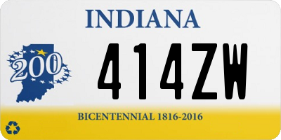 IN license plate 414ZW