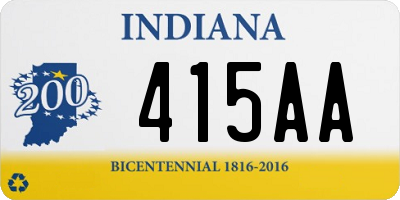 IN license plate 415AA