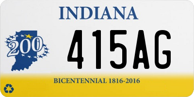 IN license plate 415AG