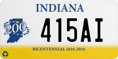 IN license plate 415AI