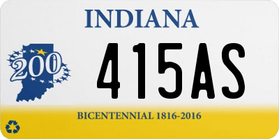 IN license plate 415AS