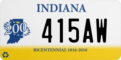 IN license plate 415AW