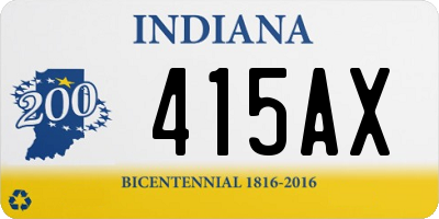 IN license plate 415AX