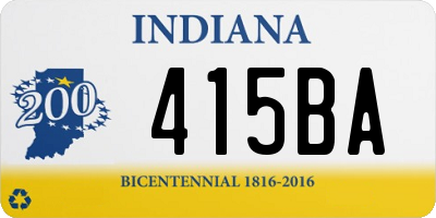 IN license plate 415BA