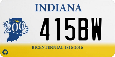 IN license plate 415BW