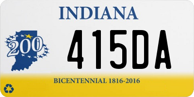 IN license plate 415DA