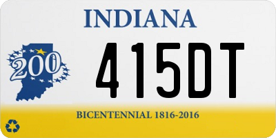 IN license plate 415DT