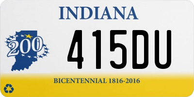 IN license plate 415DU