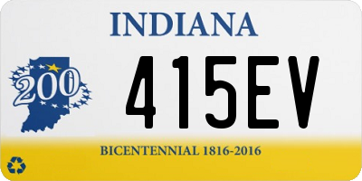 IN license plate 415EV