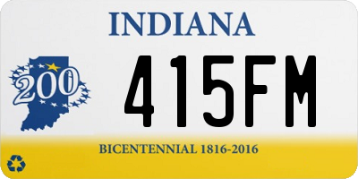 IN license plate 415FM