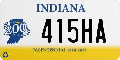 IN license plate 415HA