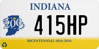 IN license plate 415HP