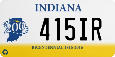 IN license plate 415IR