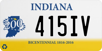 IN license plate 415IV