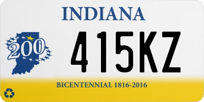 IN license plate 415KZ