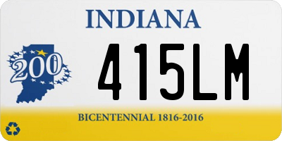 IN license plate 415LM