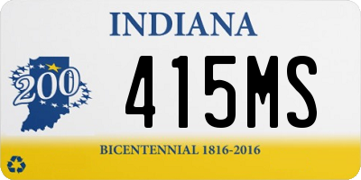 IN license plate 415MS