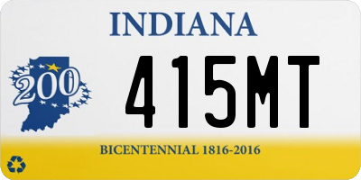 IN license plate 415MT