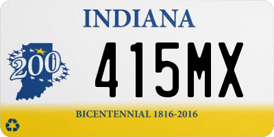 IN license plate 415MX