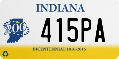 IN license plate 415PA