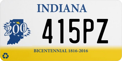 IN license plate 415PZ