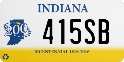 IN license plate 415SB