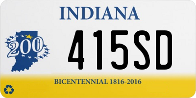 IN license plate 415SD