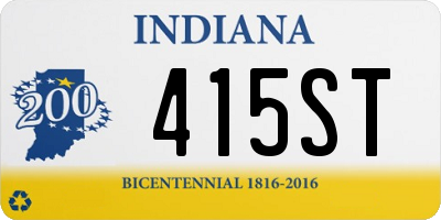 IN license plate 415ST