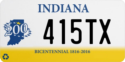 IN license plate 415TX